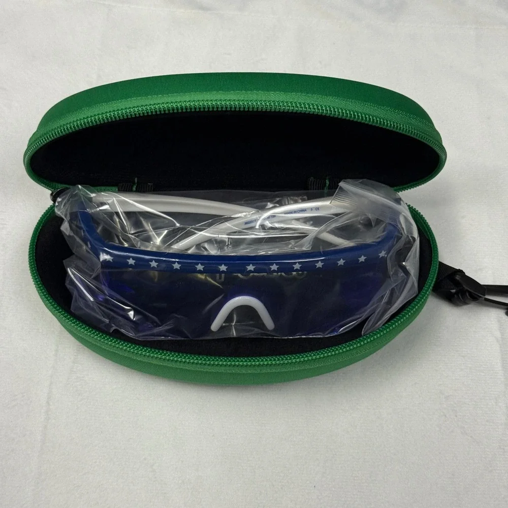 Tipsy Elves Patriotic USA Stars and Stripes Shield Sunglasses Blue Mirrored Lens